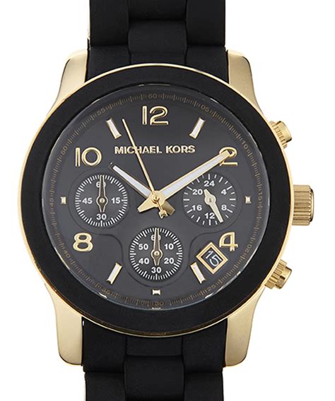 michael kors triple black watch|Michael Kors black silicone watch.